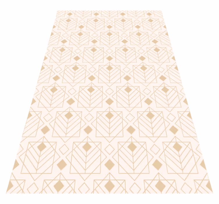 Alfombra vinílica beige patrón art déco - TenVinilo