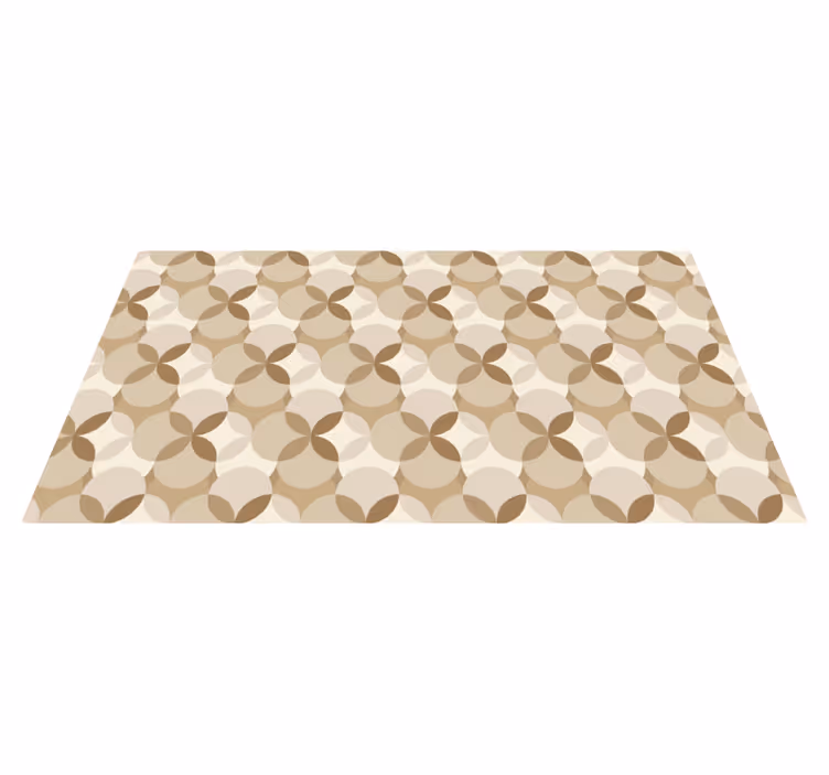 Alfombra vinílica beige círculos - TenVinilo