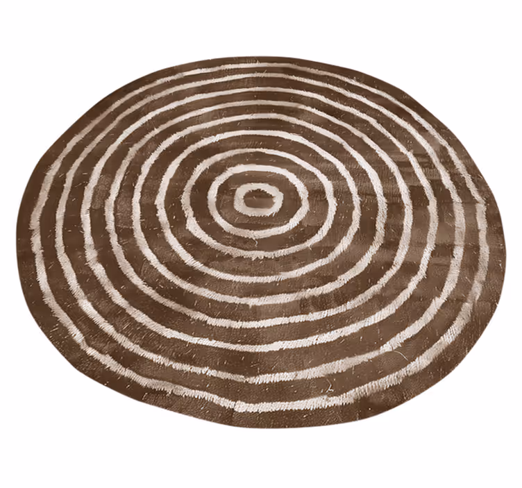 Alfombra vinílica beige círculos concéntricos - TenVinilo