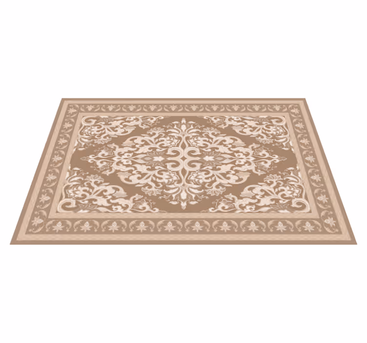 Alfombra vinílica beige diseño oriental - TenVinilo