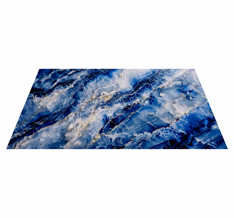 Alfombra vinílica imitación mármol azul oscuro - TenVinilo
