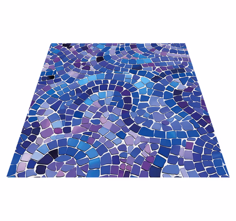 Alfombra vinílica azul efecto mosaico - TenVinilo