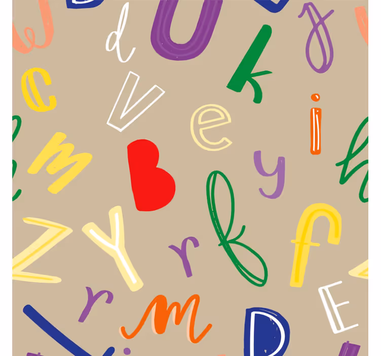 Papel tapiz letras alfabeto colorido - TenVinilo