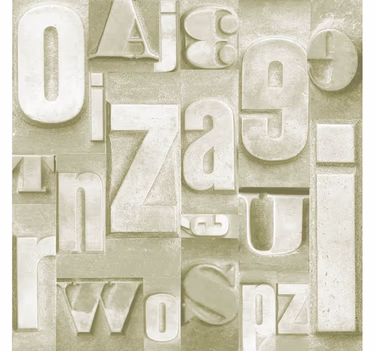Papel tapiz letras estilo industrial 3d - TenVinilo