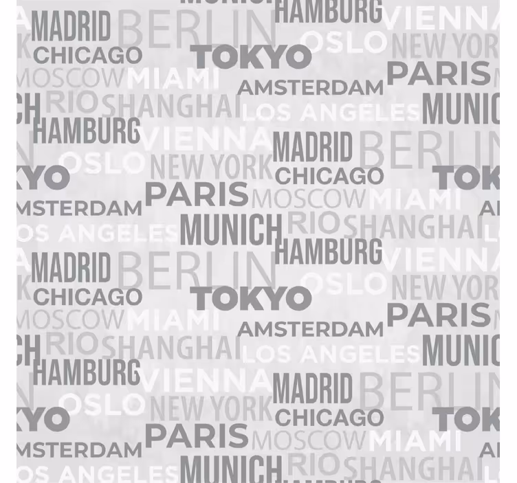 Papel tapiz letras nombre de ciudades - TenVinilo