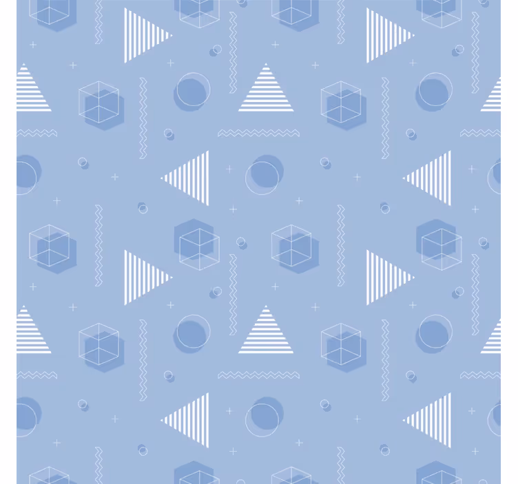 Papel tapiz juvenil azul geométrico - TenVinilo