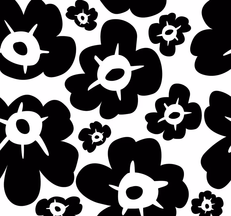 Papel tapiz flores amapola negra - TenVinilo