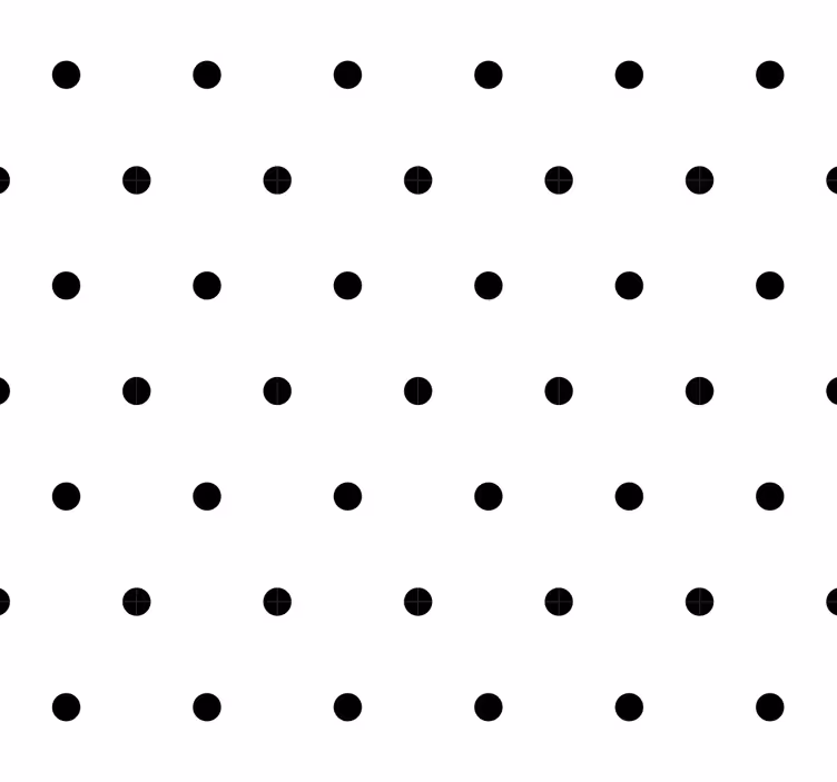 Papel tapiz círculos motivo simple en blanco y negro - TenVinilo