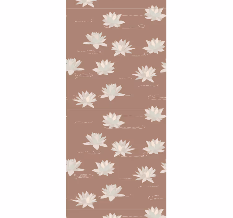 Papel tapiz flores diseño de loto en flor - TenVinilo