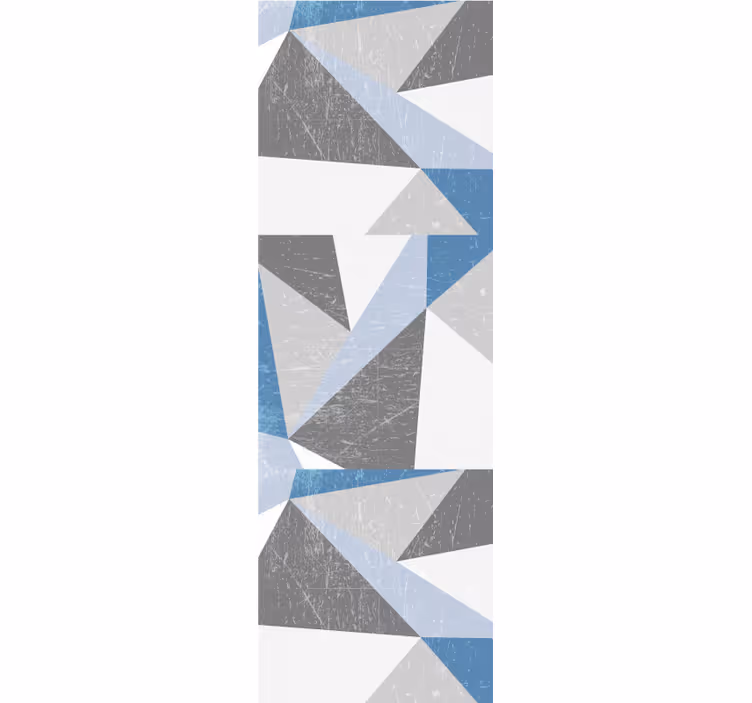 Papel tapiz triángulos patrón moderno gris y azul - TenVinilo