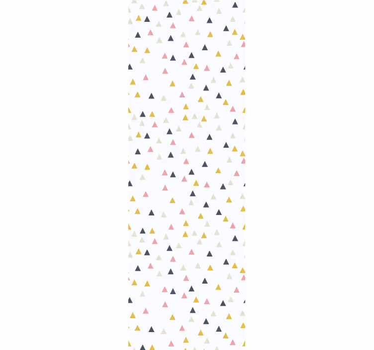 Papel tapiz triángulos diseño minimalista blanco y colorido - TenVinilo