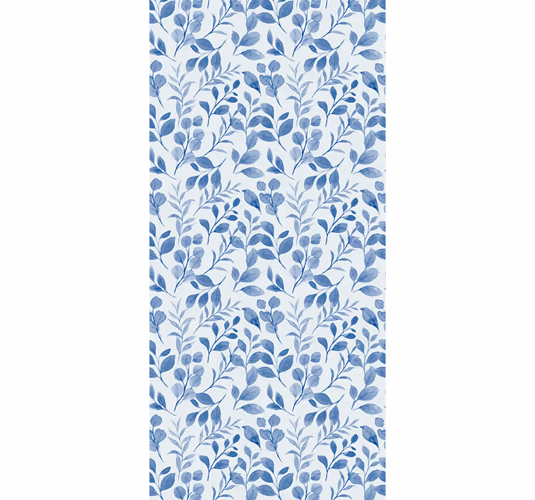 Papel tapiz flores patrón de rama azul - TenVinilo