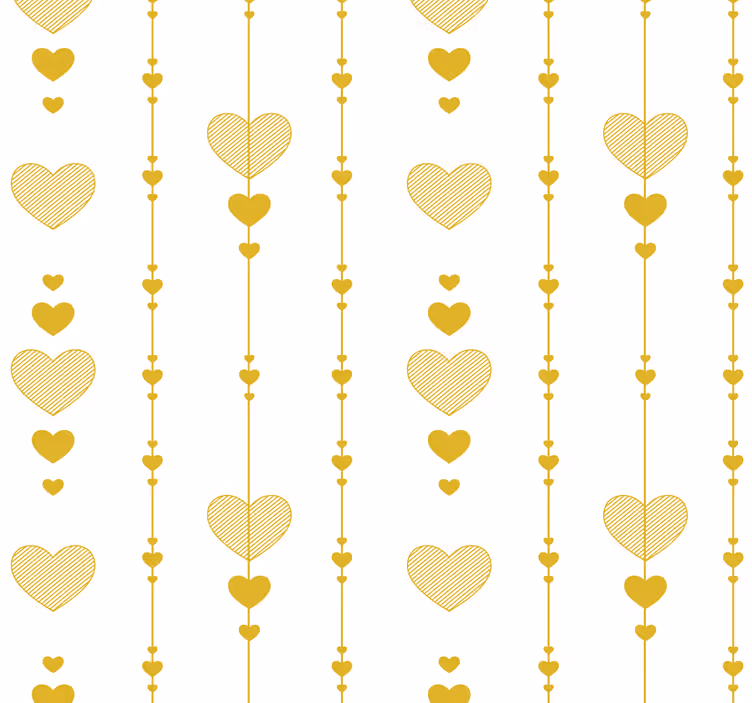Papel tapiz recámara matrimonial cuerdas amarillas corazón - TenVinilo