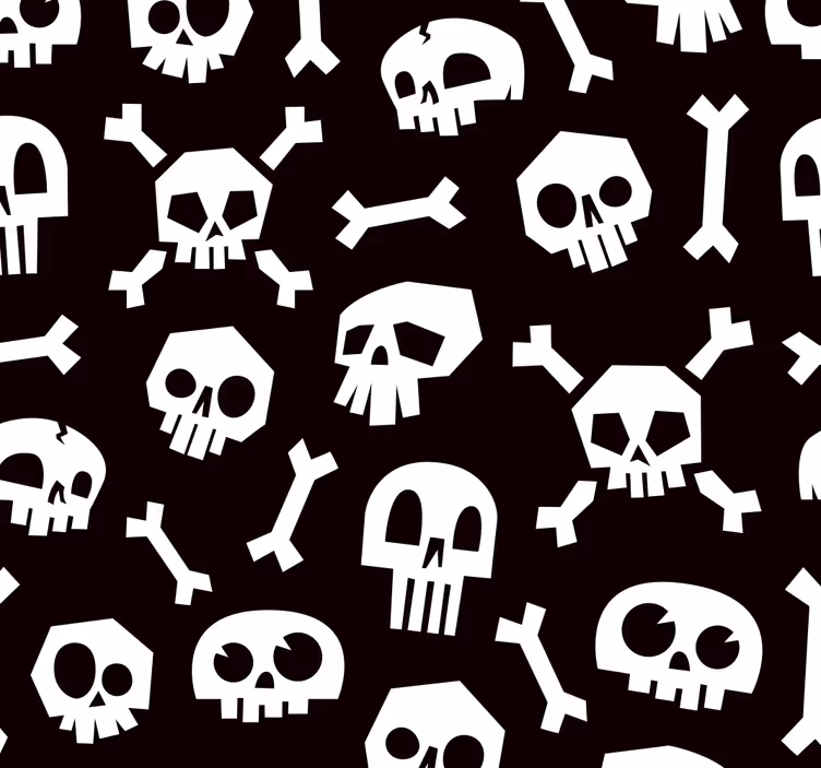 Papel tapiz Halloween cráneos y huesos - TenVinilo