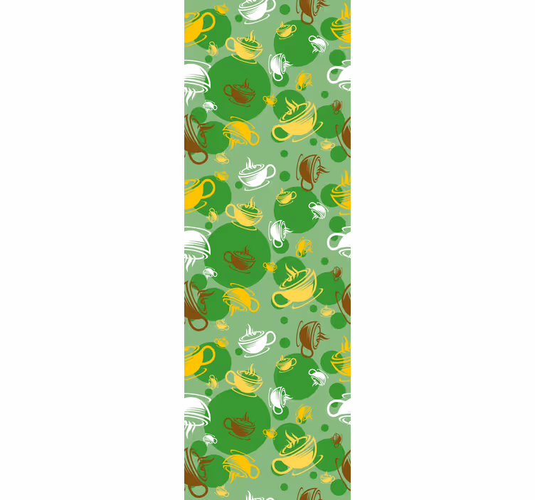Papel tapiz cocina colección de tazas de café - TenVinilo