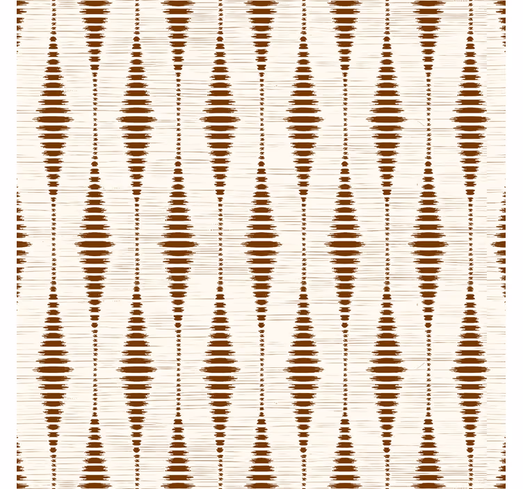 Papel tapiz geométrico rabaul ikat marrón chocolate - TenVinilo