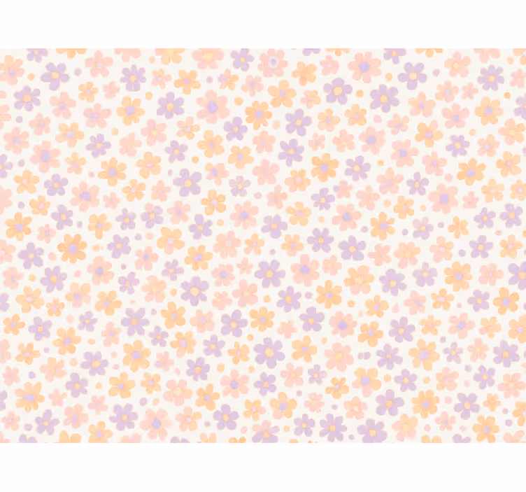 Papel tapiz infantil pequeñas flores pastel - TenVinilo