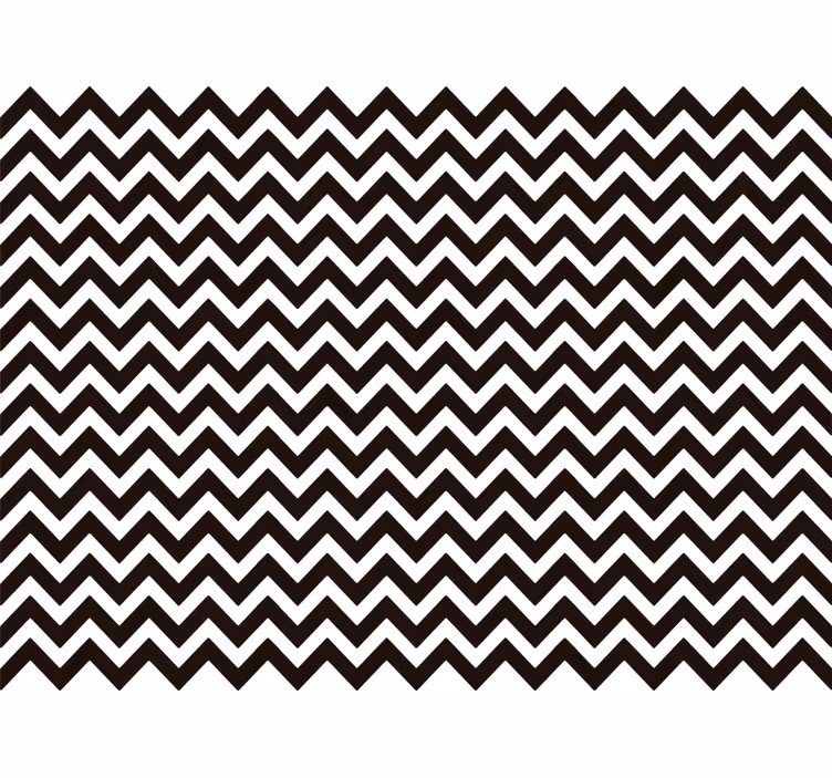 Papel tapiz rayas verticales zigzag en blanco y negro - TenVinilo