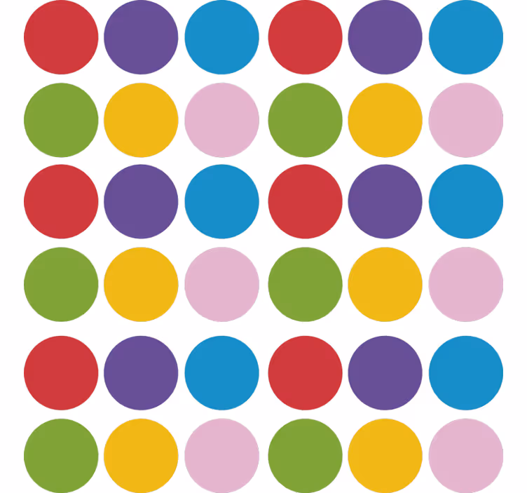 Papel tapiz geométrico círculos de colores simples - TenVinilo