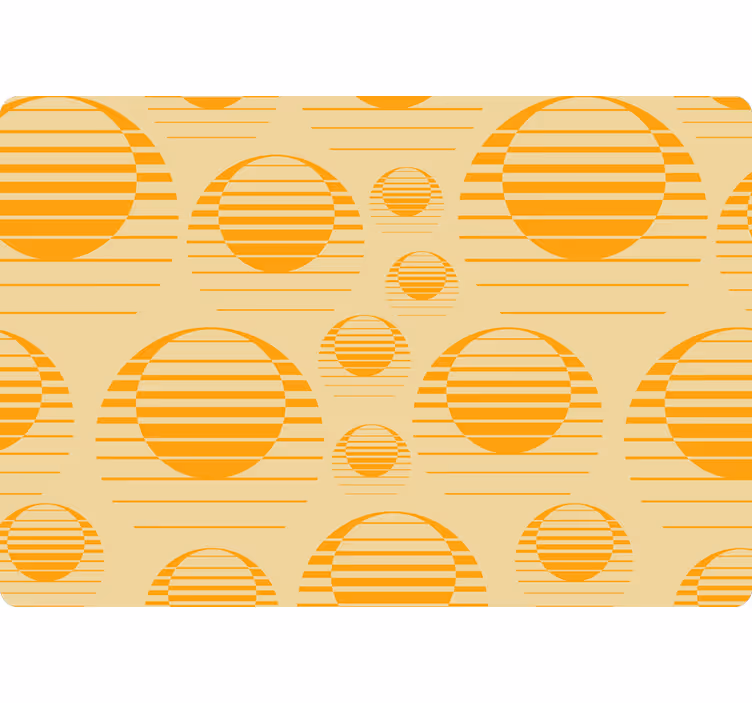 Papel tapiz geométrico soles naranjas retro - TenVinilo