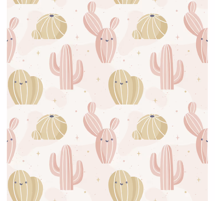 Papel tapiz naturaleza patrón de cactus bonito - TenVinilo