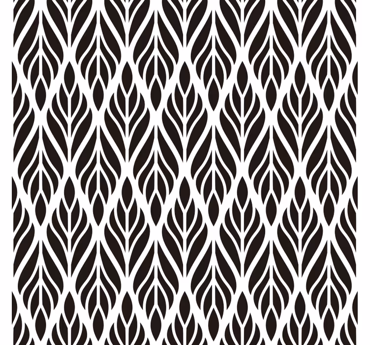 Papel tapiz para sala hojas negras elegantes - TenVinilo