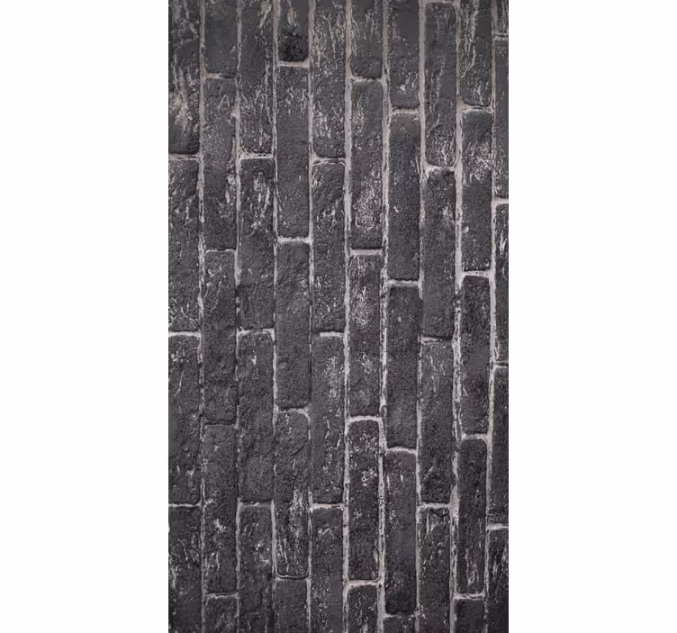 Papel tapiz ornamental muro gris de ladrillos de piedra - TenVinilo