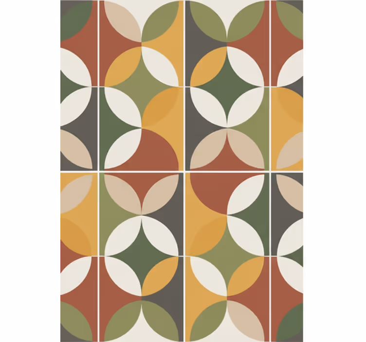 Papel tapiz para sala geometría abstracta tierra - TenVinilo