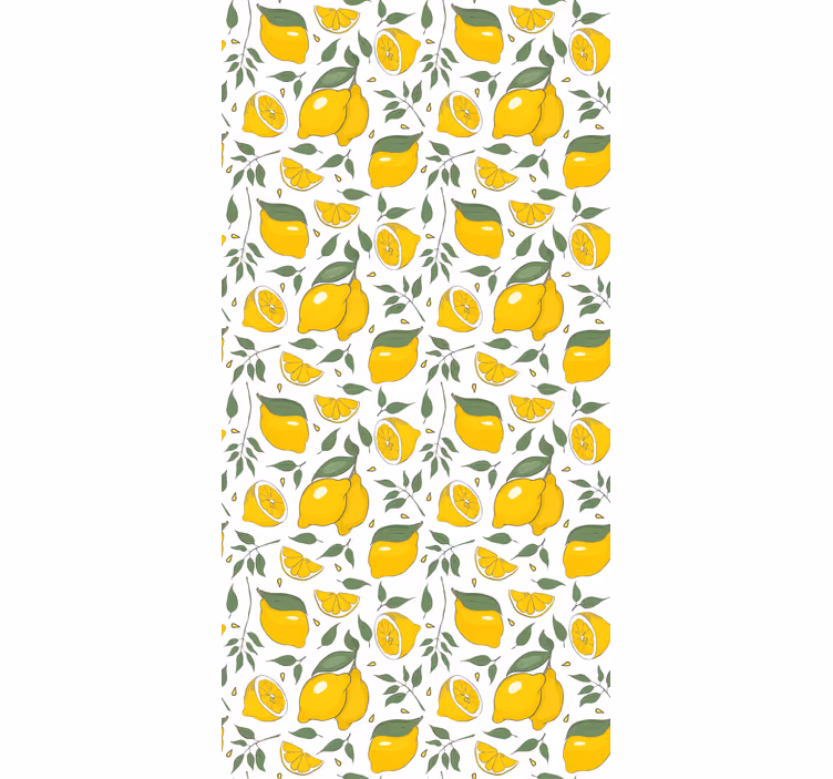Papel tapiz para recámara limones y flores crema - TenVinilo