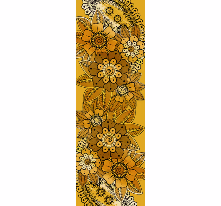 Papel tapiz floral estilo indio paisley - TenVinilo