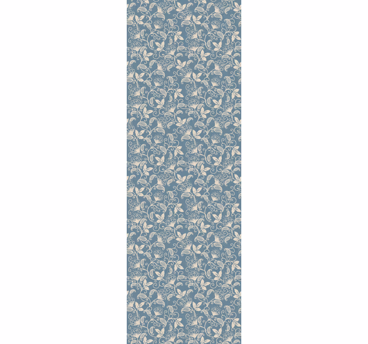 Papel tapiz ornamental patrón de detalles azules y beige - TenVinilo