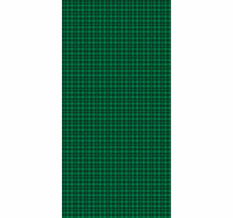 Papel tapiz ornamental patrón de cuadros verdes - TenVinilo