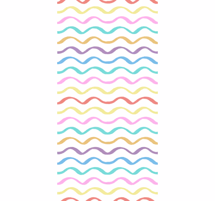 Papel tapiz ornamental patrón de olas arcoíris estiloso - TenVinilo