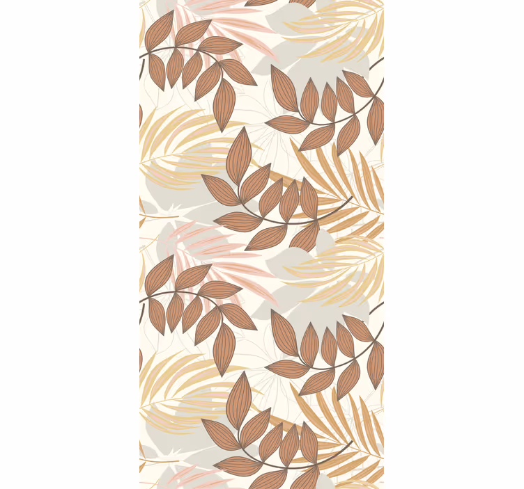 Papel tapiz hojas en colores suaves y cálidos - TenVinilo