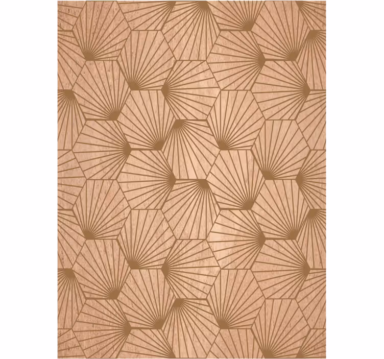 Papel tapiz para sala líneas hexagonales marrones - TenVinilo