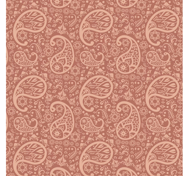 Papel tapiz floral patrón paisley cálido - TenVinilo
