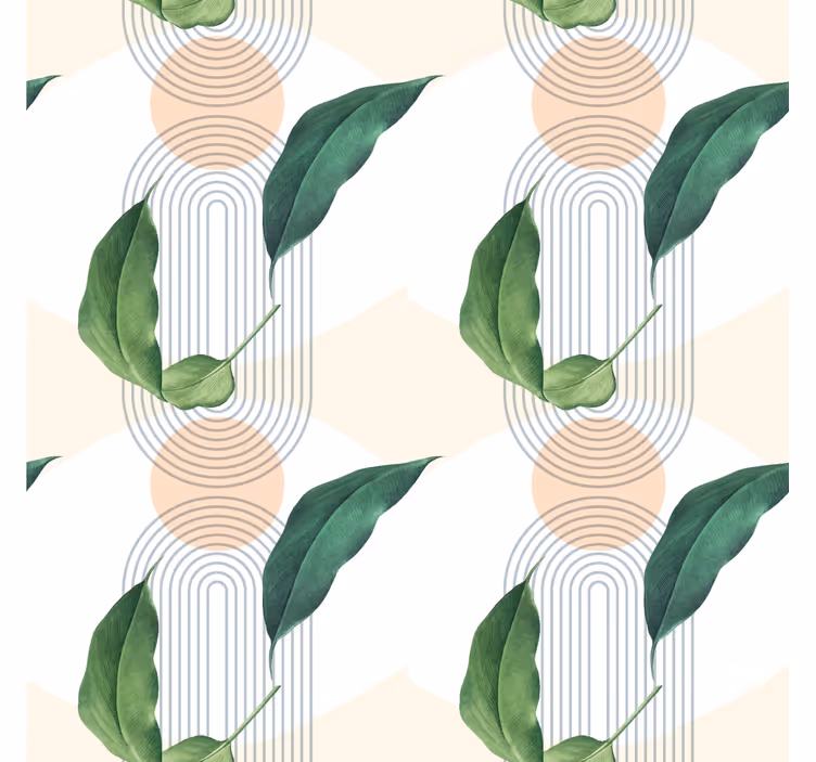Papel tapiz para recámara patrón geométrico de hojas - TenVinilo