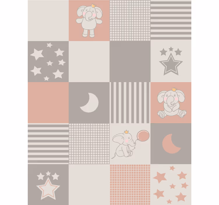 Papel tapiz animales motivos de elefantes nórdicos - TenVinilo