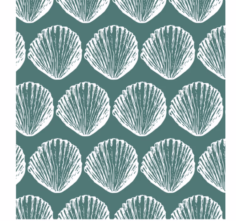 Papel tapiz animales patrón de conchas retro - TenVinilo
