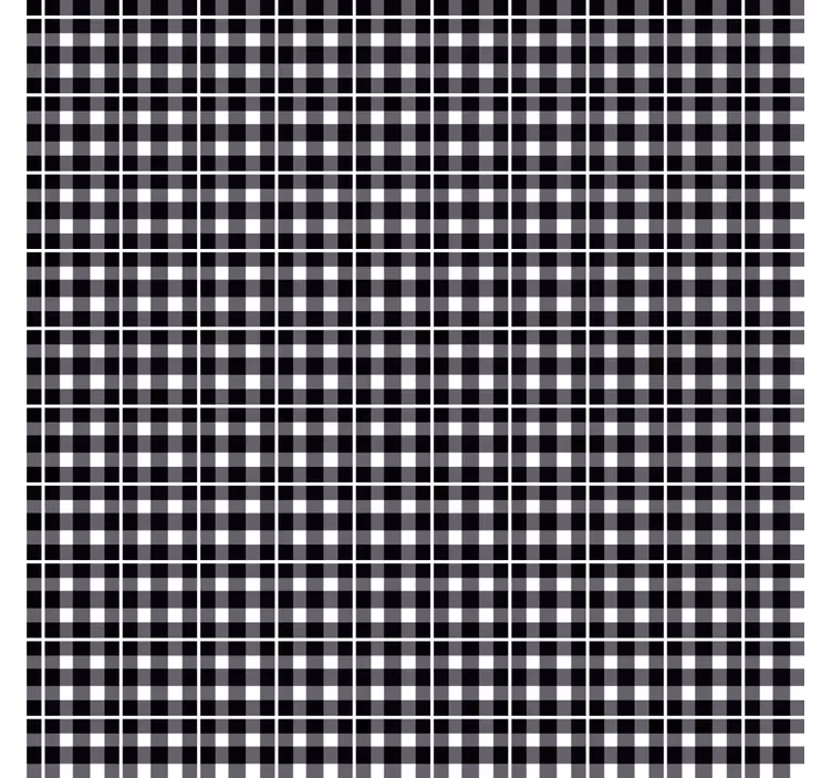 Papel tapiz para recámara cuadro vichy blanco y negro - TenVinilo