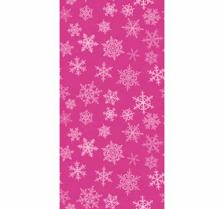Papel tapiz para recámara patrón copos de nieve rosa - TenVinilo