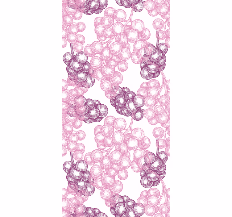 Papel tapiz para recámara uvas rosas y moradas dibujadas - TenVinilo