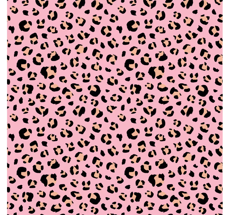 Papel tapiz animales leopardo acuarela rosa y negro - TenVinilo