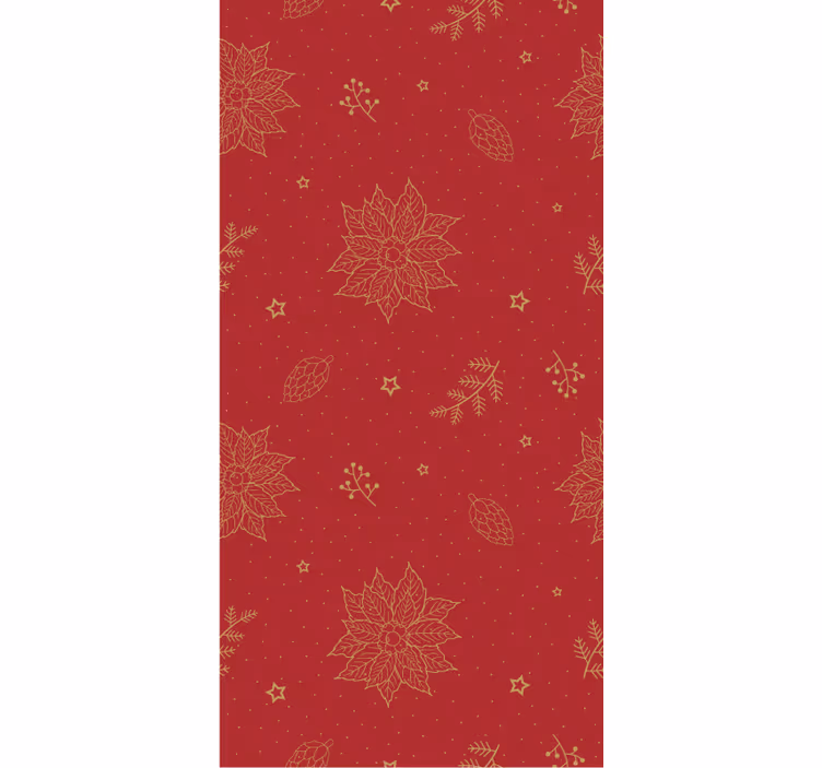Papel tapiz navidad diseño vintage con flores - TenVinilo