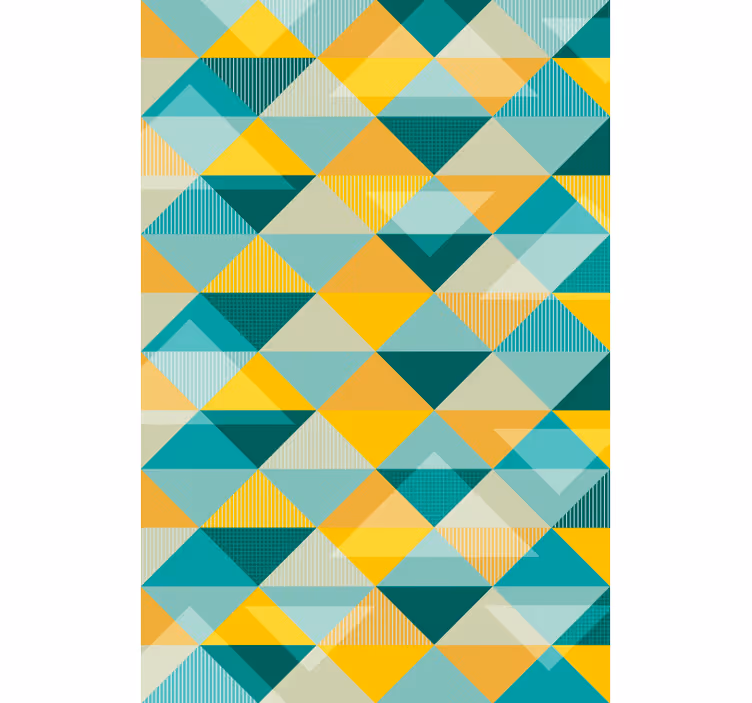 Papel tapiz pasillo diseño de triángulos geométricos - TenVinilo