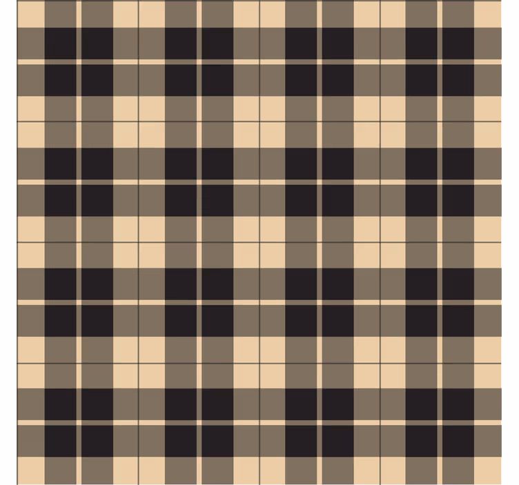 Papel tapiz pasillo cuadrados beige con líneas negras - TenVinilo