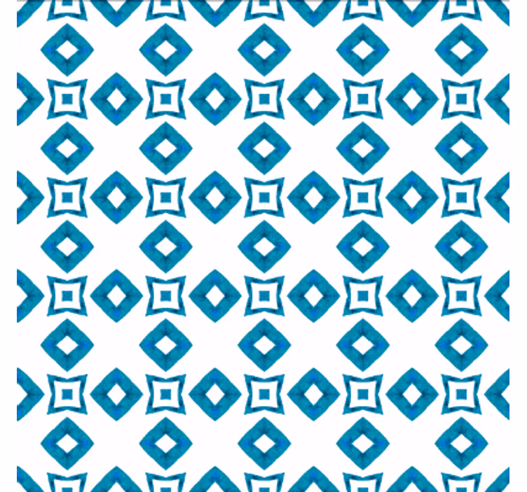 Papel tapiz comedor diseño de diamantes azules - TenVinilo