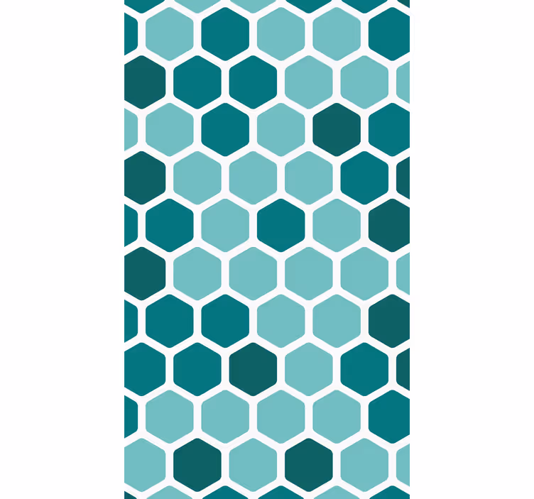 Papel tapiz geométrico diseño de panal verde - TenVinilo