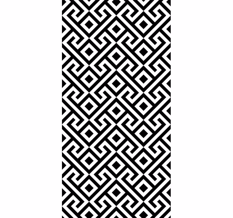Papel tapiz geométrico patrón en blanco y negro - TenVinilo