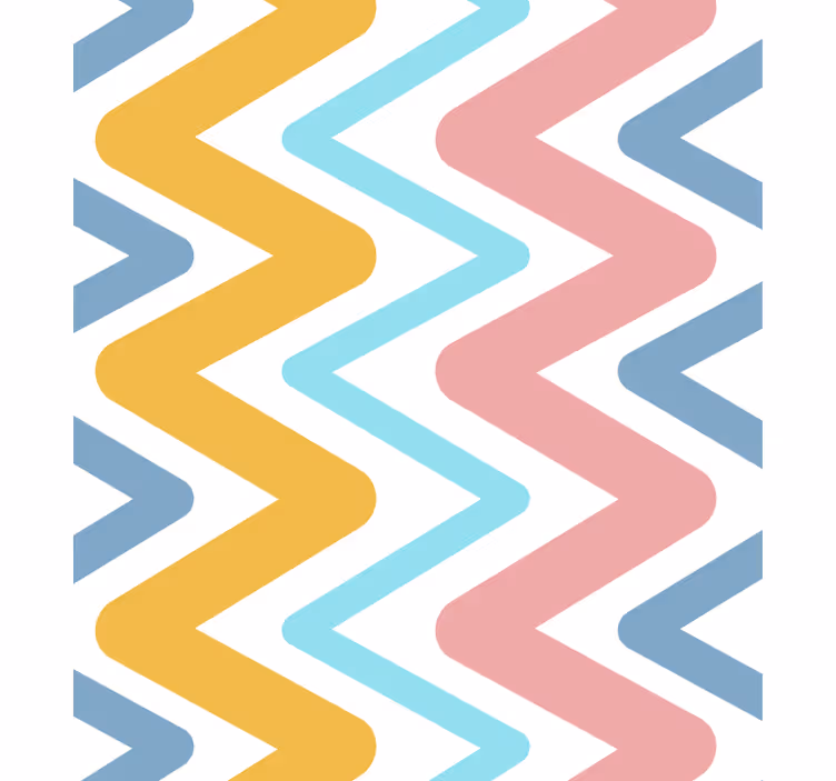 Papel tapiz geométrico zigzag vibrante - TenVinilo